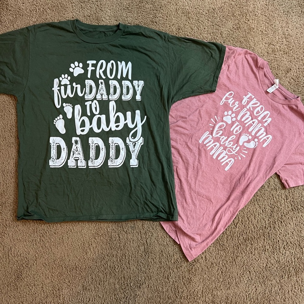 Pet parent pregnancy announcement tshirts